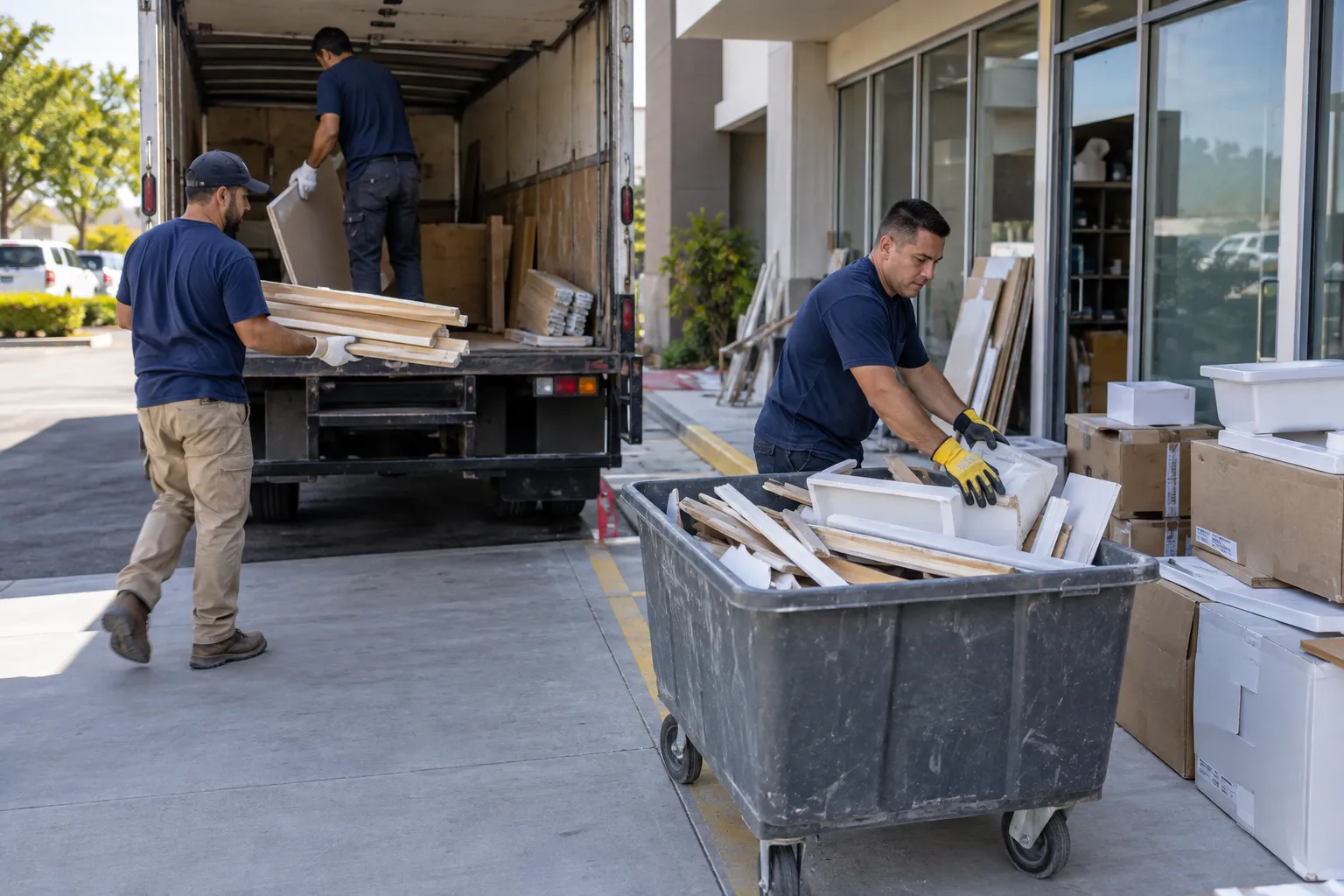 Construction Debris Removal service in a commercial setting