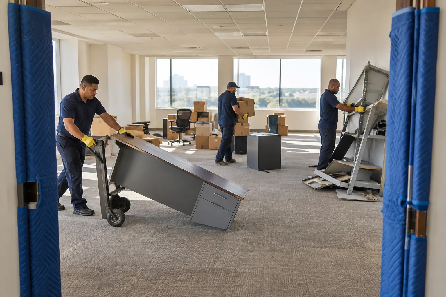 Commercial suite being cleared for a property turnover